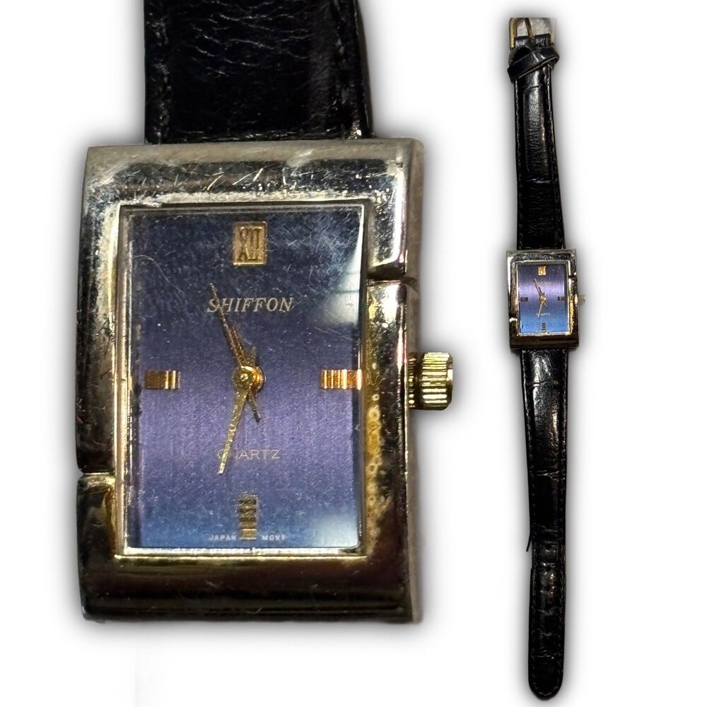 Shiffon Blue Dial Tank Watch